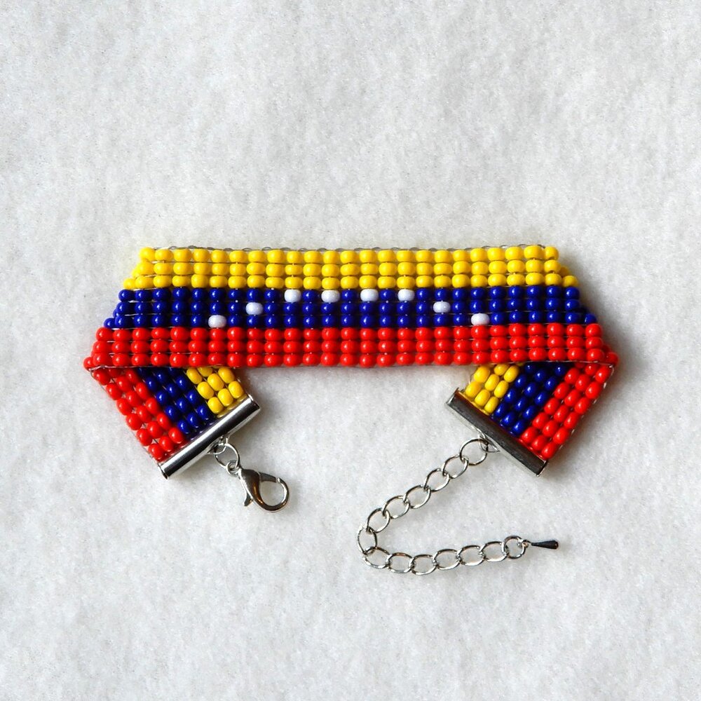 Venezuela Venezuelan flag bead bracelet, handmade, adjustable length